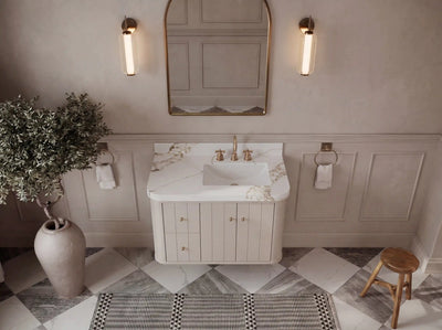 Houston Floating 36 in. W x 22 in. D Right Offset Sink Bathroom Vanity - Willow Bath and Vanity