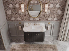 Houston Floating 36 in. W x 22 in. D Right Offset Sink Bathroom Vanity - photo 8