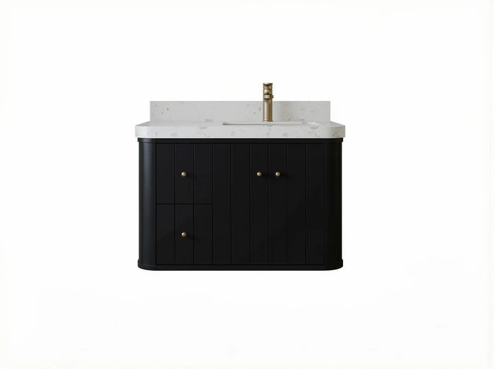 Houston Floating 36 in. W x 22 in. D Right Offset Sink Bathroom Vanity - photo 1