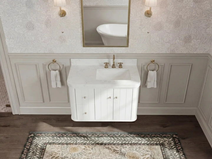 Houston Floating 36 in. W x 22 in. D Right Offset Sink Bathroom Vanity - photo 13