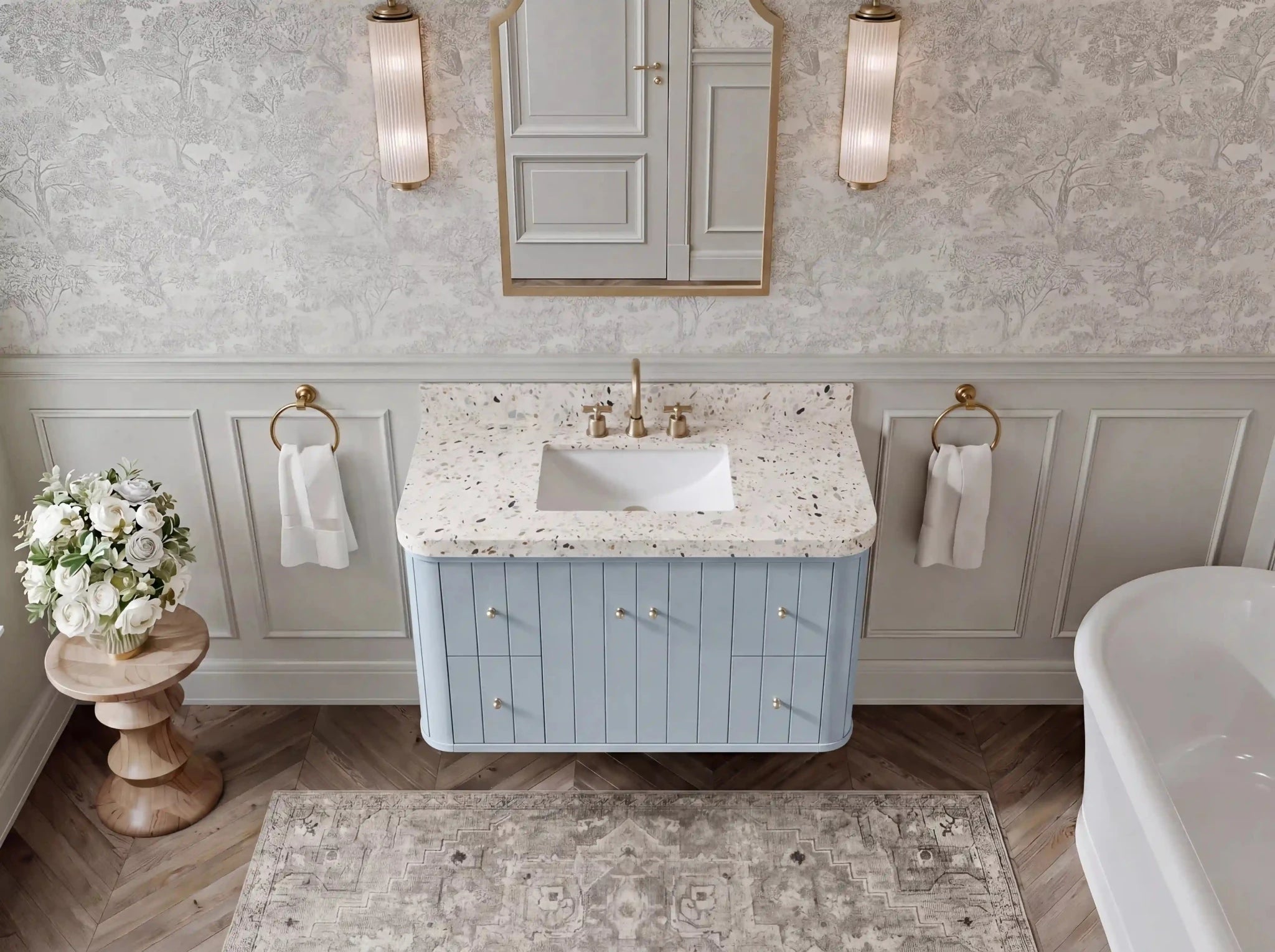 Houston Floating 42 in. W x 22 in. D Single Sink Bathroom Vanity - Willow Bath and Vanity