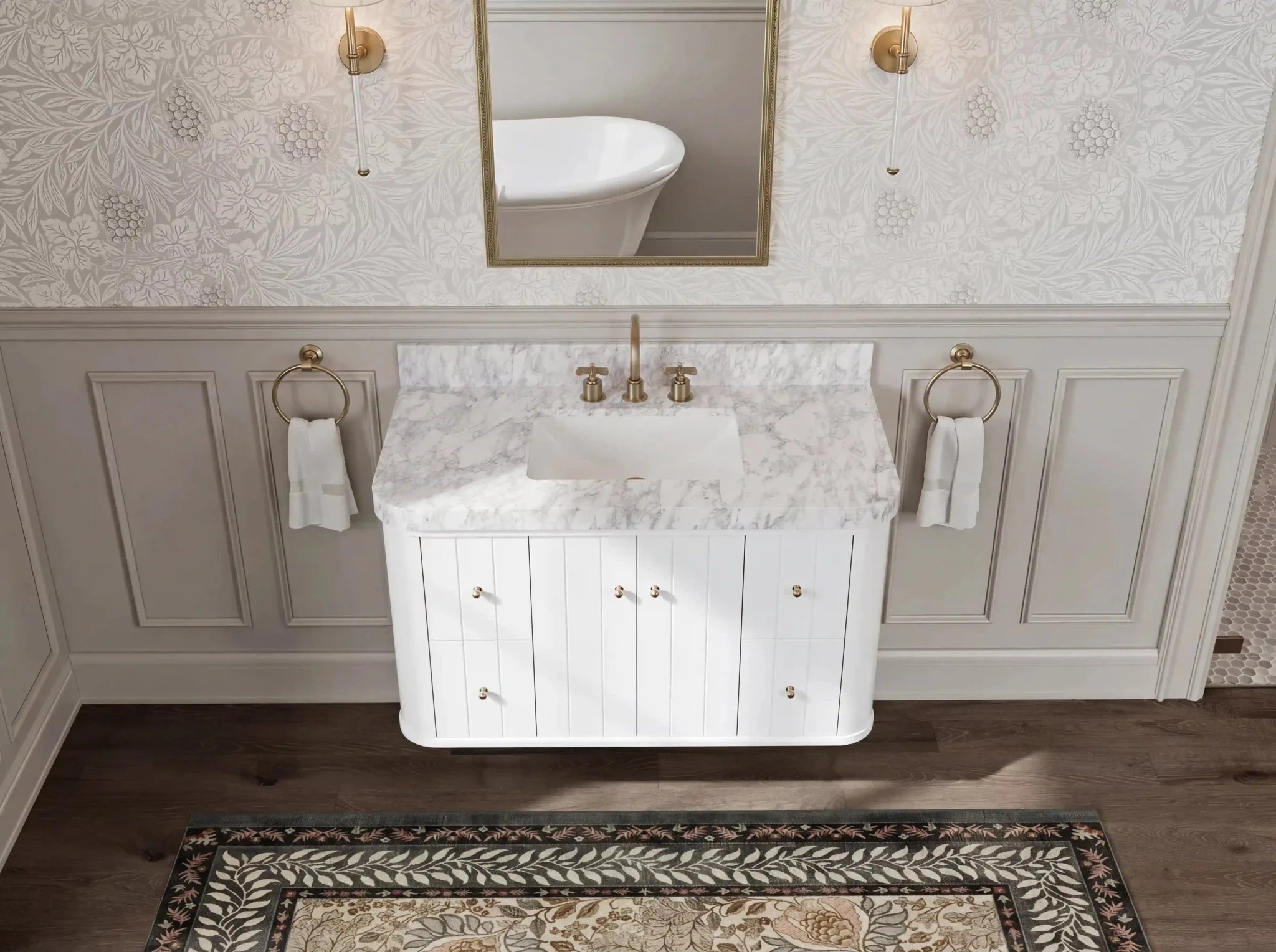 Houston Floating 42 in. W x 22 in. D Single Sink Bathroom Vanity - Willow Bath and Vanity