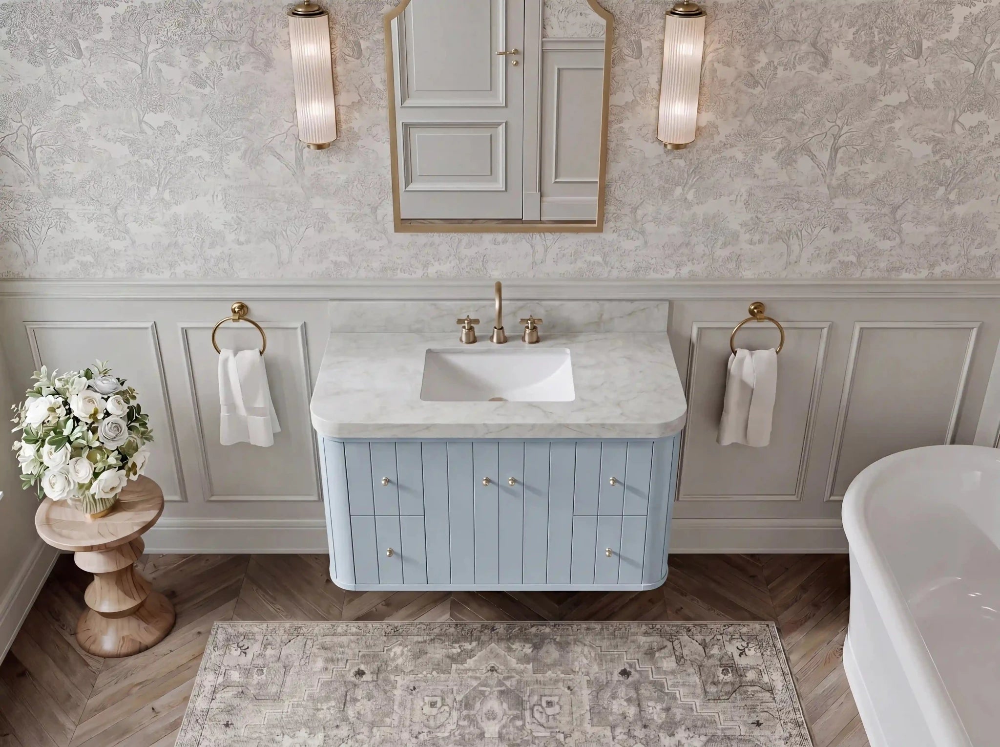 Houston Floating 42 in. W x 22 in. D Single Sink Bathroom Vanity - Willow Bath and Vanity