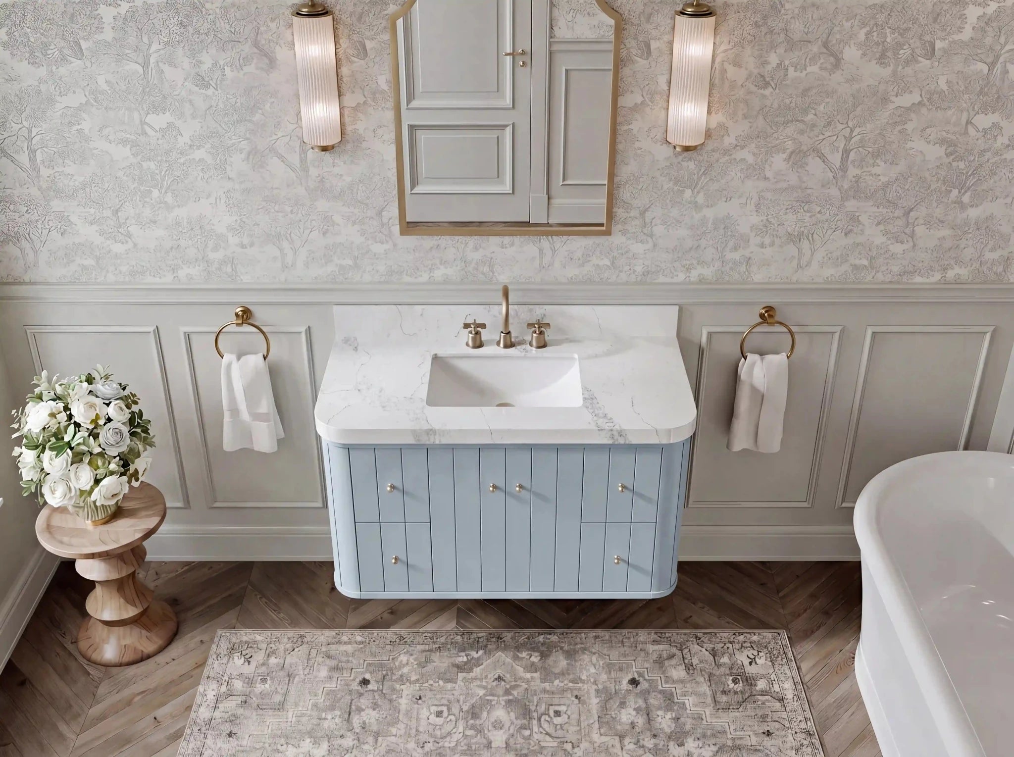 Houston Floating 42 in. W x 22 in. D Single Sink Bathroom Vanity - Willow Bath and Vanity