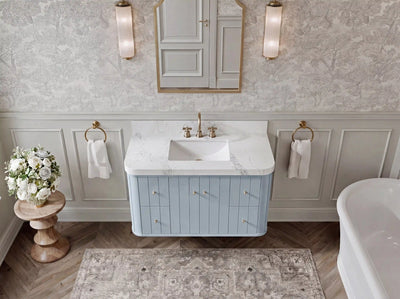 Houston Floating 42 in. W x 22 in. D Single Sink Bathroom Vanity - Willow Bath and Vanity
