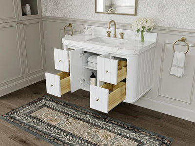 Houston Floating 42 in. W x 22 in. D Single Sink Bathroom Vanity - Willow Bath and Vanity
