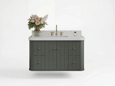 Houston Floating 42 in. W x 22 in. D Single Sink Bathroom Vanity - Willow Bath and Vanity