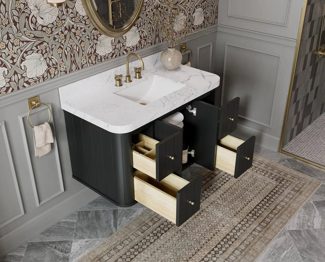 Houston Floating 42 in. W x 22 in. D Single Sink Bathroom Vanity - Willow Bath and Vanity