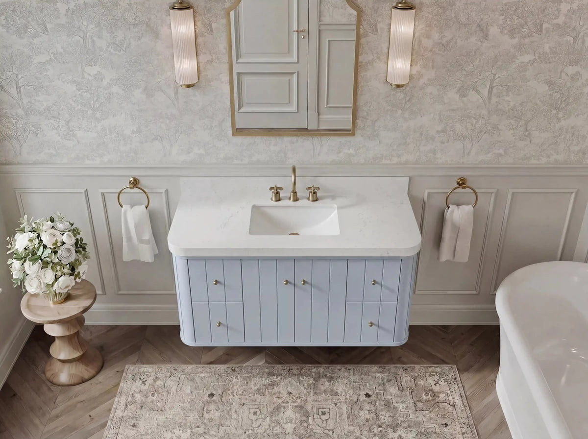 Houston Floating 48 in. W x 22 in. D Single Sink Bathroom Vanity - Willow Bath and Vanity