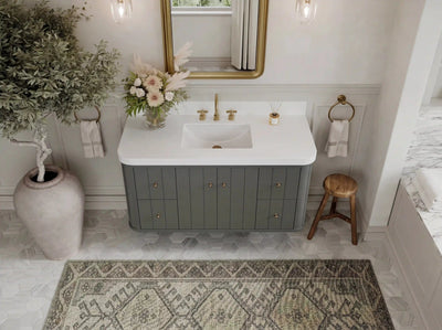 Houston Floating 48 in. W x 22 in. D Single Sink Bathroom Vanity - Willow Bath and Vanity