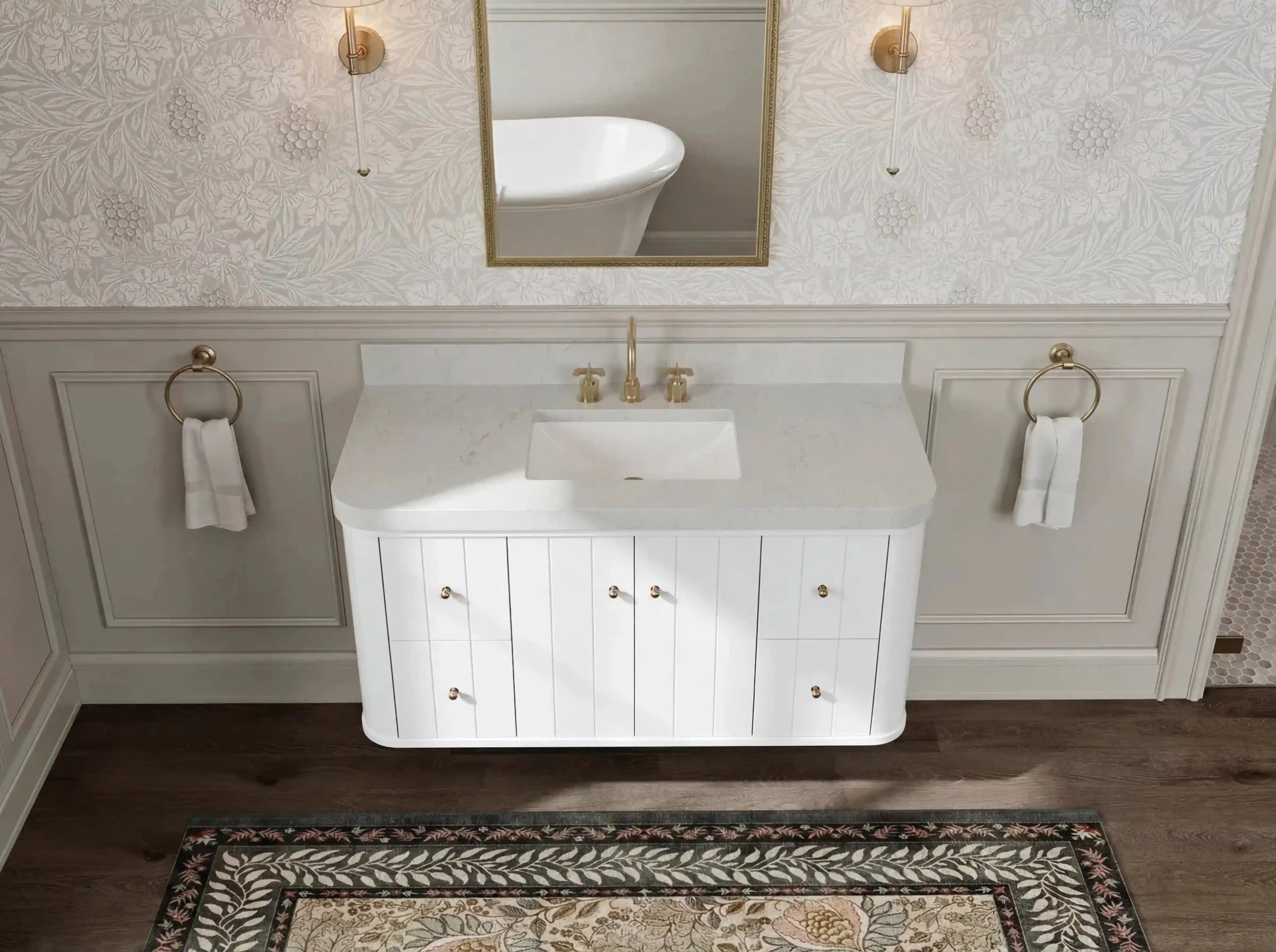 Houston Floating 48 in. W x 22 in. D Single Sink Bathroom Vanity - Willow Bath and Vanity