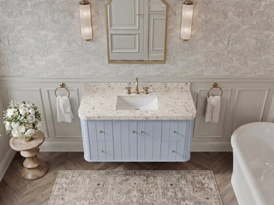 Houston Floating 48 in. W x 22 in. D Single Sink Bathroom Vanity - Willow Bath and Vanity