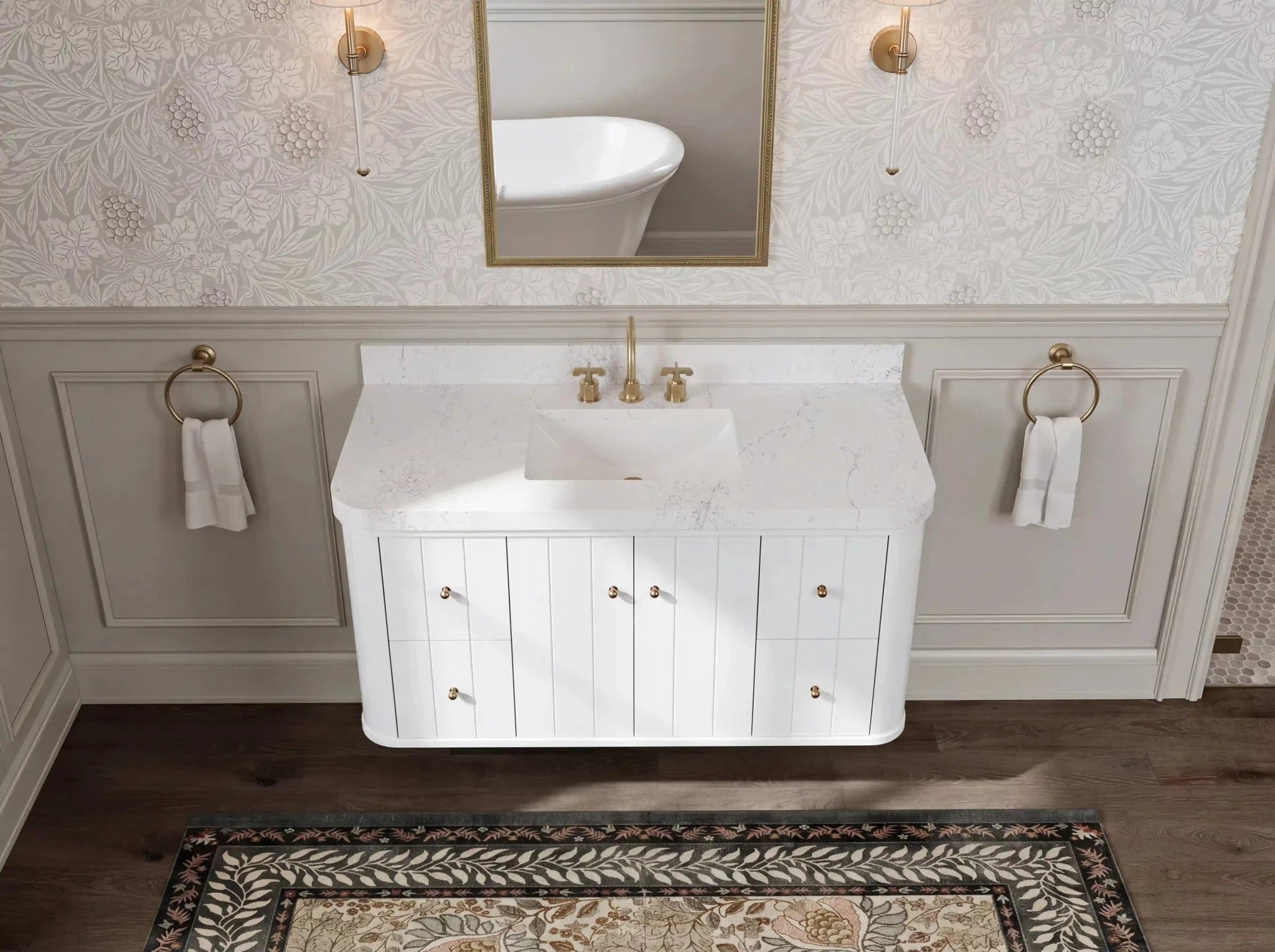 Houston Floating 48 in. W x 22 in. D Single Sink Bathroom Vanity - Willow Bath and Vanity