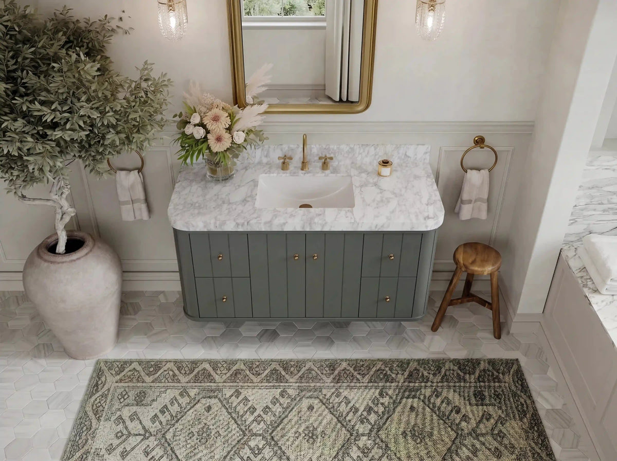 Houston Floating 48 in. W x 22 in. D Single Sink Bathroom Vanity - Willow Bath and Vanity