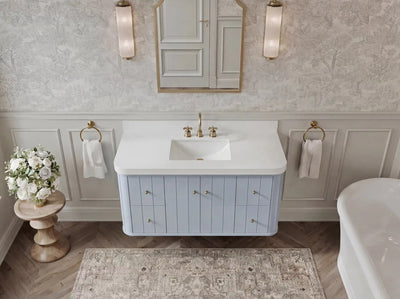 Houston Floating 48 in. W x 22 in. D Single Sink Bathroom Vanity - Willow Bath and Vanity