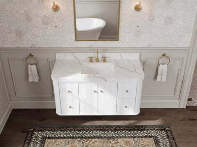 Houston Floating 48 in. W x 22 in. D Single Sink Bathroom Vanity - Willow Bath and Vanity