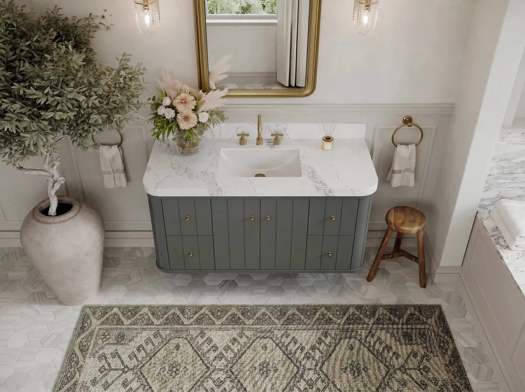Houston Floating 48 in. W x 22 in. D Single Sink Bathroom Vanity | 
              
                Pewter Green
                
                  
             - HOU-FLT-CAB-PGN-47S - photo №9