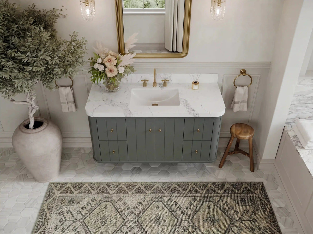 Houston Floating 48 in. W x 22 in. D Single Sink Bathroom Vanity - Willow Bath and Vanity