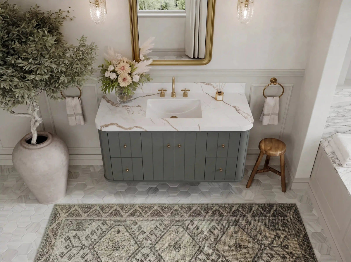 Houston Floating 48 in. W x 22 in. D Single Sink Bathroom Vanity - Willow Bath and Vanity