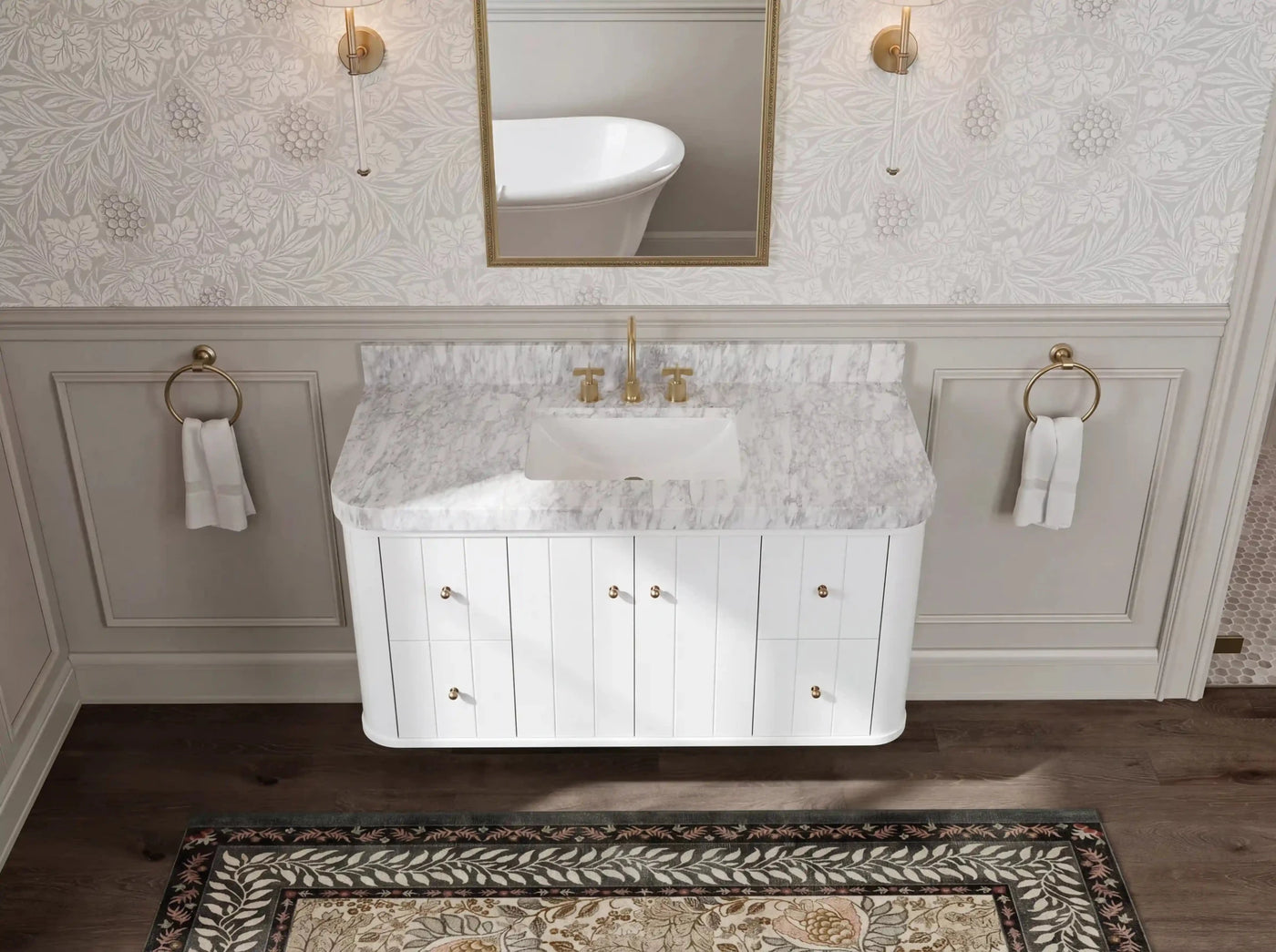 Houston Floating 48 in. W x 22 in. D Single Sink Bathroom Vanity