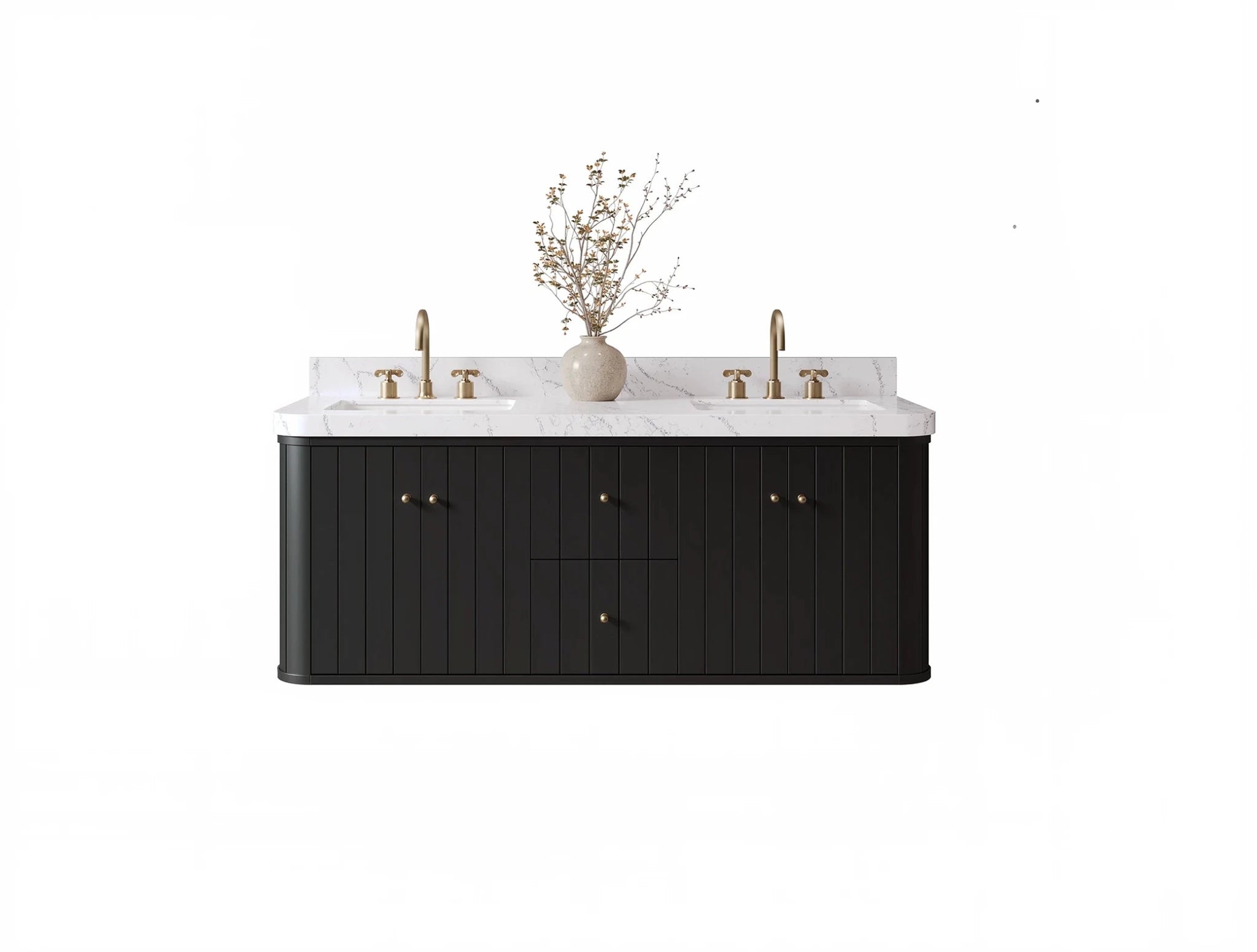 Houston Floating 60 in. W x 22 in. D Double Sink Bathroom Vanity - Willow Bath and Vanity