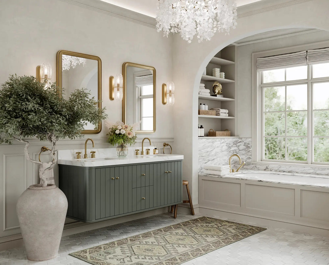 Houston Floating 60 in. W x 22 in. D Double Sink Bathroom Vanity - Willow Bath and Vanity