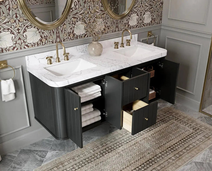 Houston Floating 60 in. W x 22 in. D Double Sink Bathroom Vanity - photo 3