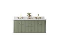 Houston Floating 60 in. W x 22 in. D Double Sink Bathroom Vanity - photo 1