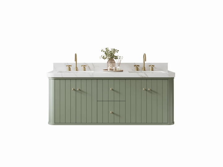 Houston Floating 60 in. W x 22 in. D Double Sink Bathroom Vanity - photo 1