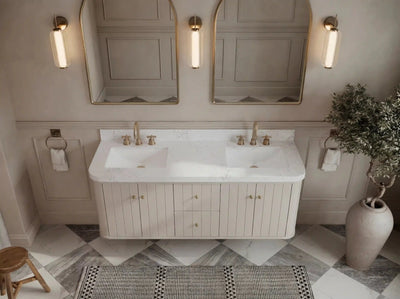 Houston Floating 60 in. W x 22 in. D Double Sink Bathroom Vanity - Willow Bath and Vanity