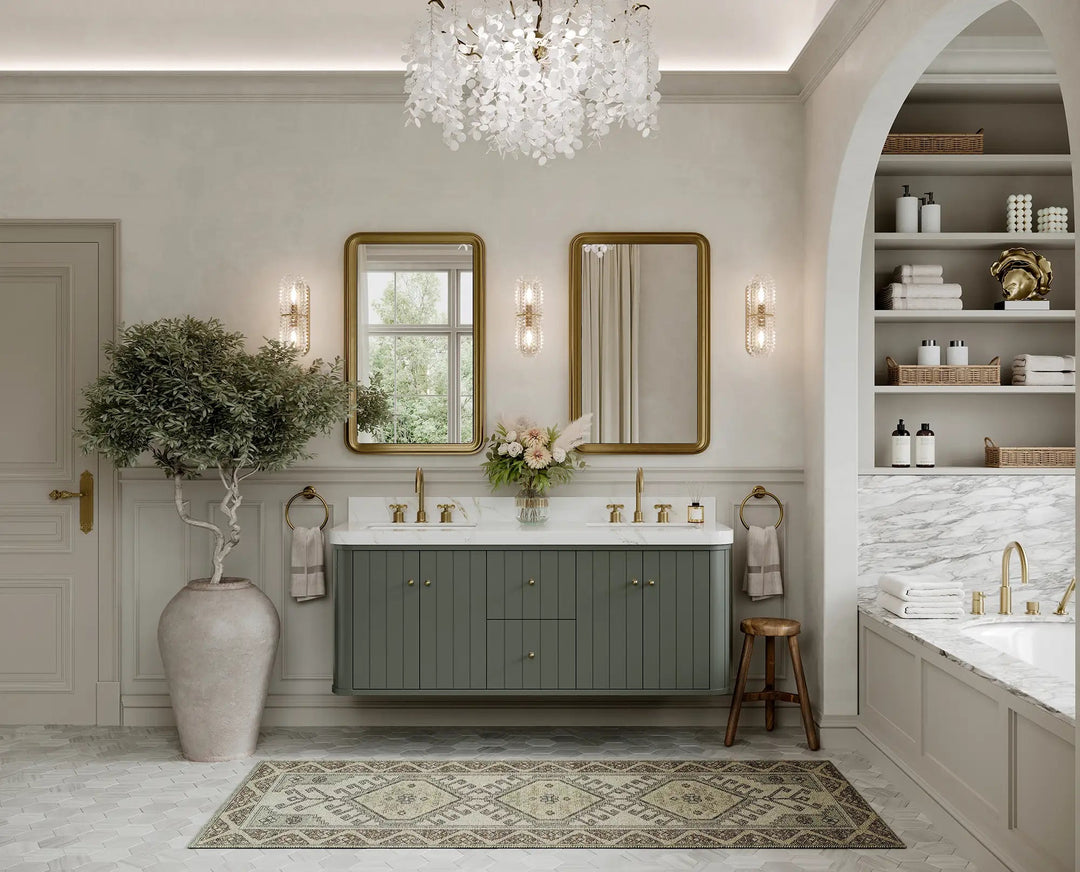 Houston Floating 60 in. W x 22 in. D Double Sink Bathroom Vanity - Willow Bath and Vanity