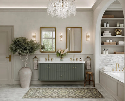 Houston Floating 60 in. W x 22 in. D Double Sink Bathroom Vanity - Willow Bath and Vanity