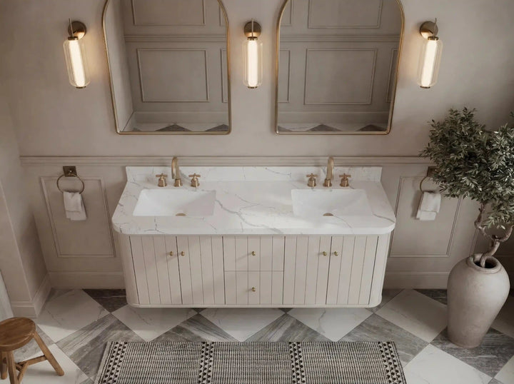 Houston Floating 60 in. W x 22 in. D Double Sink Bathroom Vanity - photo 8