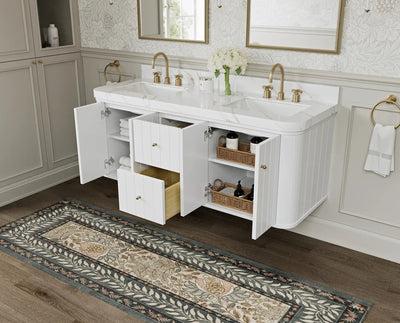 Houston Floating 60 in. W x 22 in. D Double Sink Bathroom Vanity - Willow Bath and Vanity