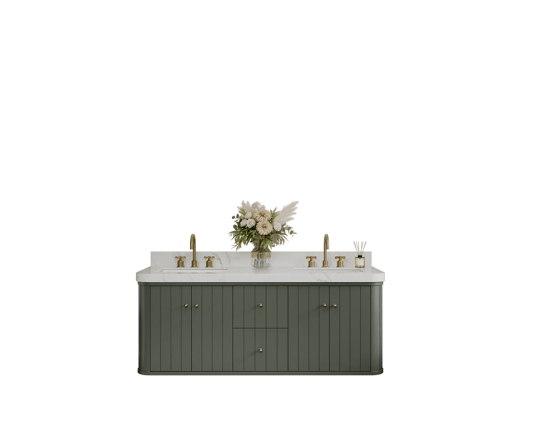 Houston Floating 60 in. W x 22 in. D Double Sink Bathroom Vanity - Willow Bath and Vanity