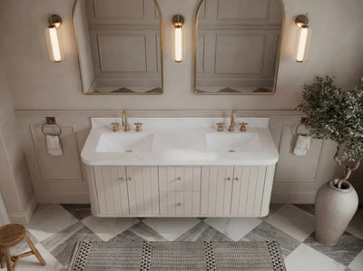 Houston Floating 60 in. W x 22 in. D Double Sink Bathroom Vanity - Willow Bath and Vanity