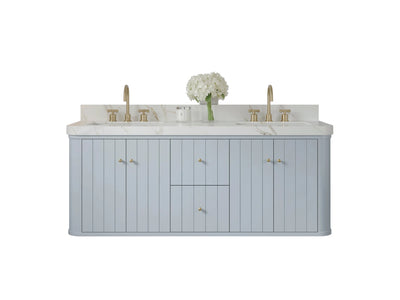 Houston Floating 60 in. W x 22 in. D Double Sink Bathroom Vanity - Willow Bath and Vanity