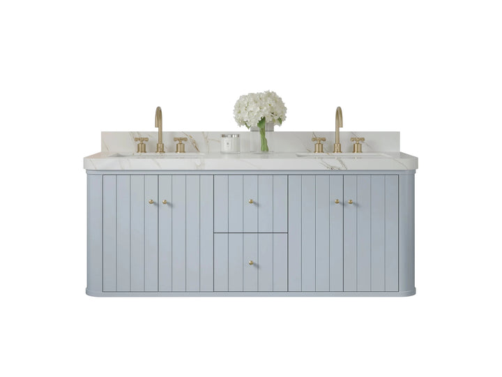 Houston Floating 60 in. W x 22 in. D Double Sink Bathroom Vanity - photo 1