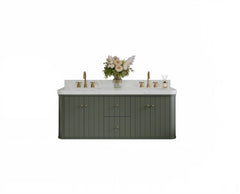 Houston Floating 60 in. W x 22 in. D Double Sink Bathroom Vanity - photo 1
