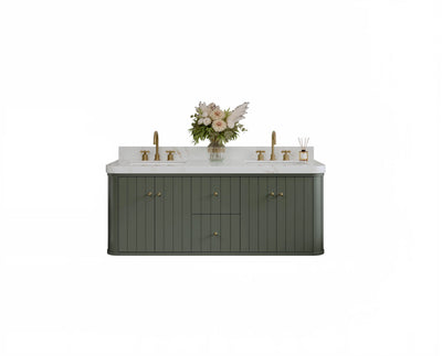 Houston Floating 60 in. W x 22 in. D Double Sink Bathroom Vanity - Willow Bath and Vanity
