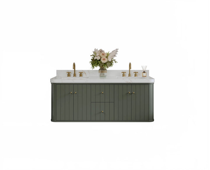 Houston Floating 60 in. W x 22 in. D Double Sink Bathroom Vanity - photo 1