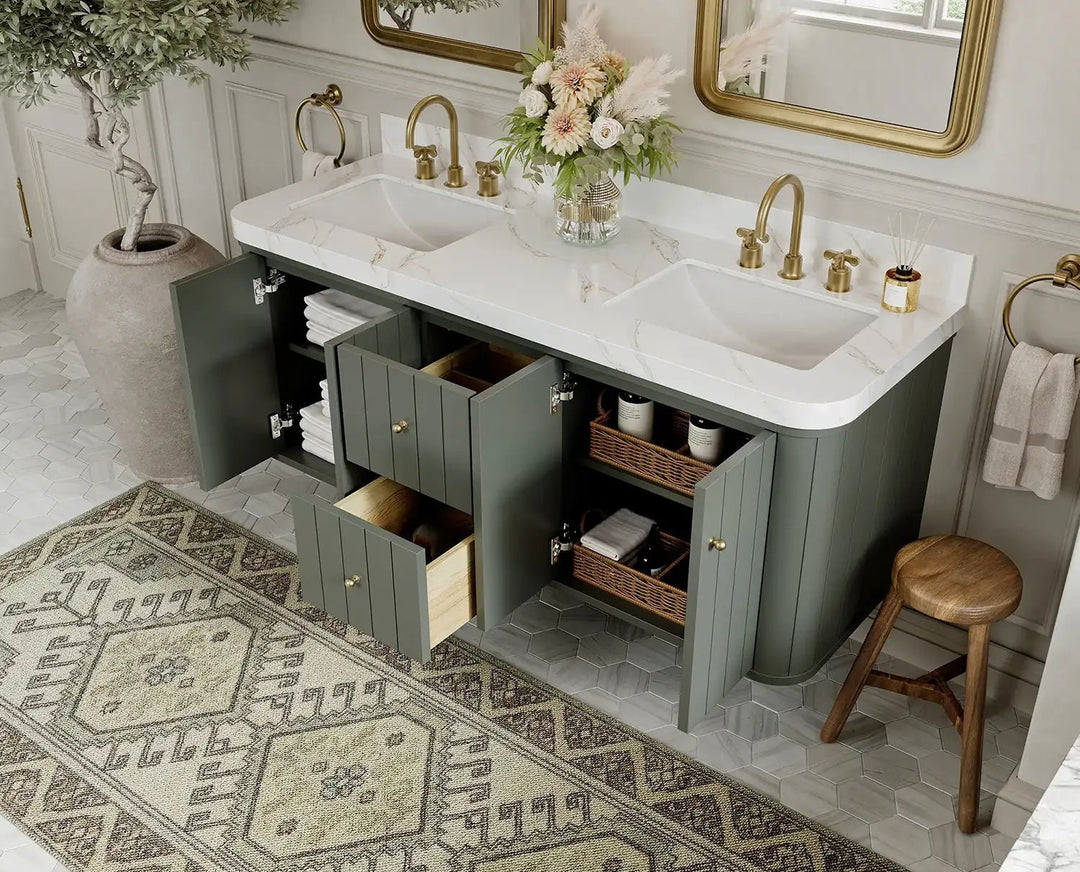 Houston Floating 60 in. W x 22 in. D Double Sink Bathroom Vanity - Willow Bath and Vanity