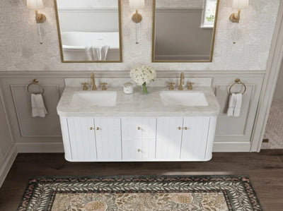 Houston Floating 60 in. W x 22 in. D Double Sink Bathroom Vanity - Willow Bath and Vanity