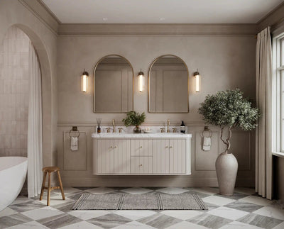 Houston Floating 60 in. W x 22 in. D Double Sink Bathroom Vanity - Willow Bath and Vanity