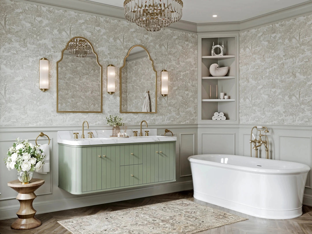 Houston Floating 60 in. W x 22 in. D Double Sink Bathroom Vanity | 
              
                Evergreen
                
                  
             - HOU-FLT-CAB-EGN-59D - photo №2