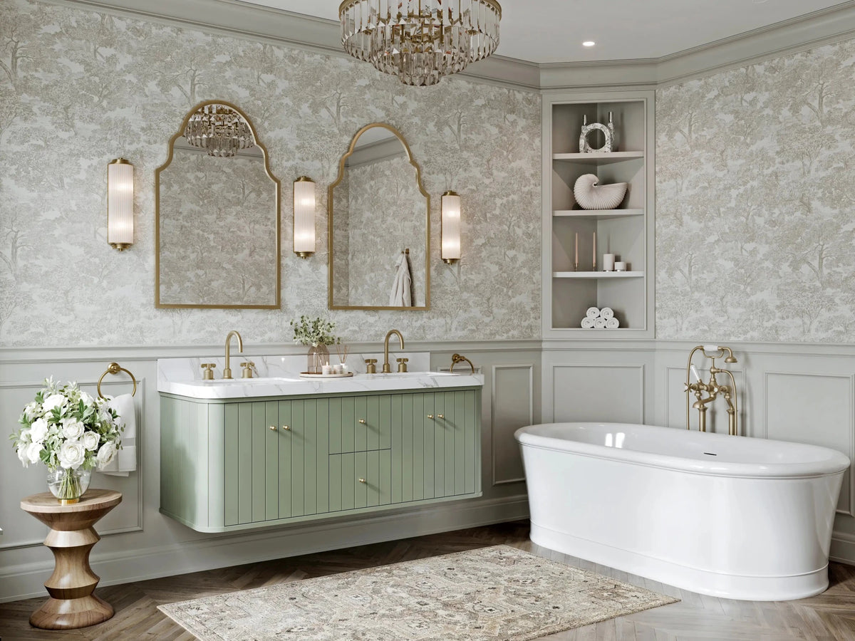 Houston Floating 60 in. W x 22 in. D Double Sink Bathroom Vanity - Willow Bath and Vanity