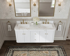 Houston Floating 60 in. W x 22 in. D Double Sink Bathroom Vanity - photo 5