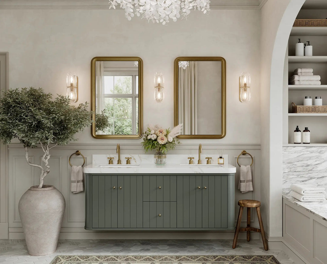 Houston Floating 60 in. W x 22 in. D Double Sink Bathroom Vanity - Willow Bath and Vanity