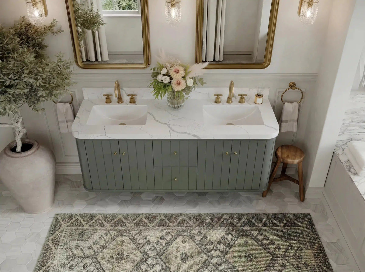 Houston Floating 60 in. W x 22 in. D Double Sink Bathroom Vanity