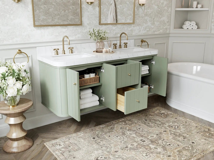 Houston Floating 60 in. W x 22 in. D Double Sink Bathroom Vanity - photo 3